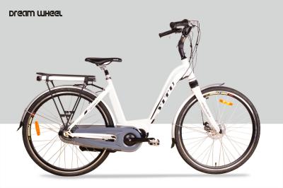 중국 26 인치 Girls Urban E Bikes 250W 48V 알루미늄 프레임 Shimano Derailleur 판매용