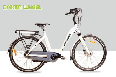 China De witte Elektrische Stedelijke Fiets van 36V 250W, van de Stadsfietsen van 700C de Elektrische Middenmotor Te koop