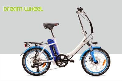 China Blue Mens Women'S Electric Folding Bike , Citizen Folding Electric Bike 20