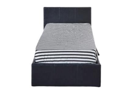 China Modern Design Black Durable Cheap Comfortable Gas Lift Up Bed Leather Frame With Flat Headboard For Bedroom Furniture for sale