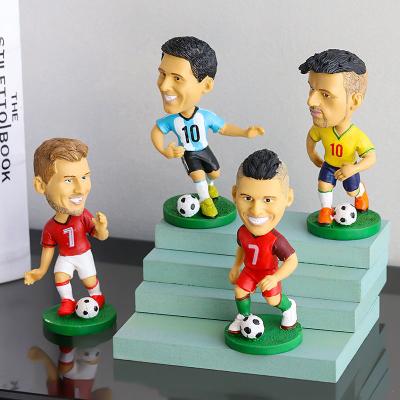 China Cute Miniature World Cup Stars Resin Figure from Europe Mini Soccer Stars Resin Doll for sale