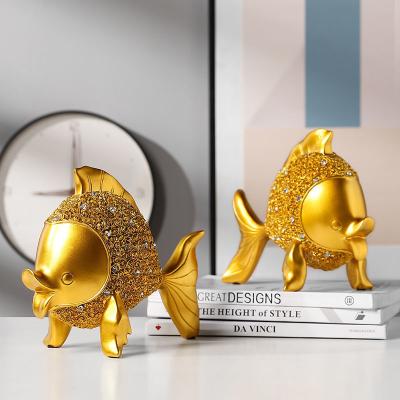 China Europe Rich Goldfish Desktop Decoration Resin Simple Creative Animal Figurine for sale