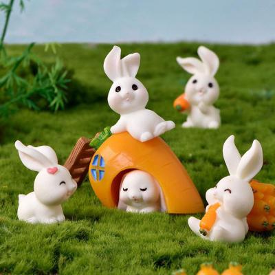 China Europe Wholesale Easter Bunny Resin Opens Small Home Decor Birthday Gift For Girls Bunny Christmas Figurine for sale