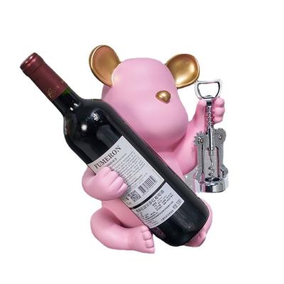 China Europe single resin wine rack holder bottle,Polyresin wine bottle holder resin wine rack bearbrick craft for sale