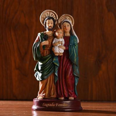 China Europe Virgin Saint Joseph Jesus Family Christian Religious Decorative Resin Crafts for sale