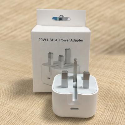 China Original High Quality Durable Palladium Type-C 20W UK Wall Charger Foldable USB C Charger For 20 Watt UK Pin Iphone Charger 12 13 pro for sale