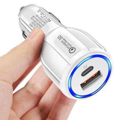 China PD 36W Factory Car Charger Qc3.0 USB C Car Phone Convenient Custom Car Dual Charger Fast Charging For Iphone for sale