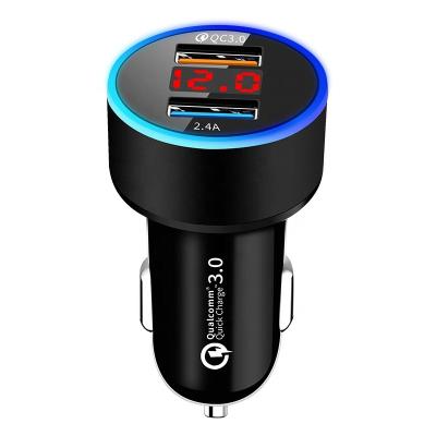 China Dropshipping Dual Mini USB Car 3.1A Fast Smart Adapter LED Indicator Dropshipping Wholesale Cheap 15W USB Port Car Phone Charger Adapter With Led Display for sale