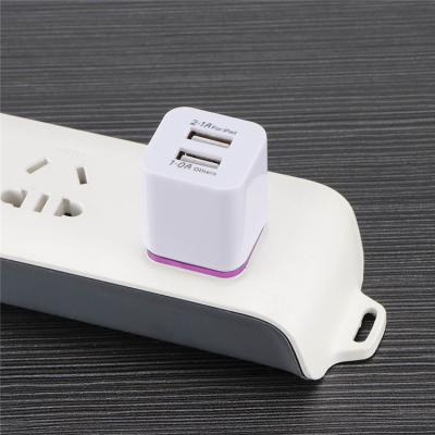 China Dual Usb Ports High Speed ​​Eu Us Wall Charger Block Charger 2.1a Power Adapter Plug For Iphone 7 8 X 11 for sale