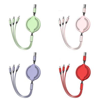 China Fast Charging Speed ​​High Quality Custom 3 In 1 Multifunctional Retractable Charging Cable Usb Cable For Mobile Phone for sale