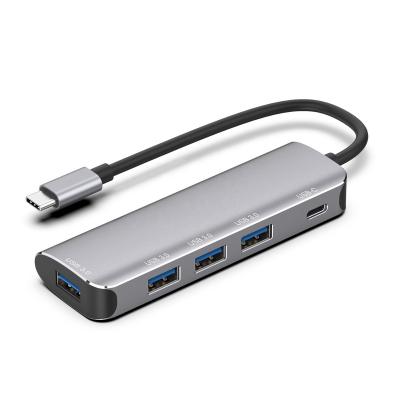 China High Speed ​​USB3.0 5Gbps OEM Custom Design 4 Port Qc3.0 USB Smart Hub Multifunction 5 in 1 USB C Hub Multiport Usb Hub Adapter Dock for Macbook Pro for sale