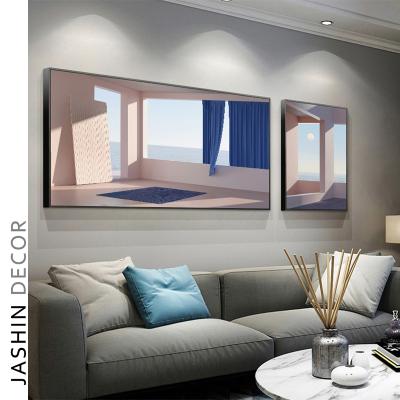 China Hot New Arrival Style Modern Luxury Home Decoration Pieces Glass Frame Wall Painting Pictures for sale