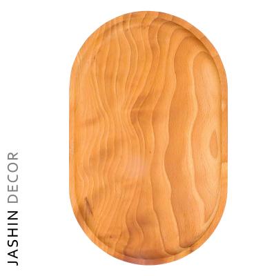 China Disposable Solid Wood Tray Undivided Cold Meal Around Wooden Tray Tea Tray Unlacquered Wooden Dish for sale