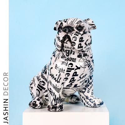 China Creative Transfer Colorful Bulldog Japan Water Crafts Resin Dog Ornaments Decorations for sale