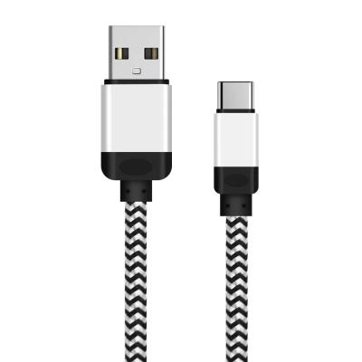 China 2A Fast Charging USB Cable for Phone Charge Metal Quick Charging Nylon Braided Cable for sale