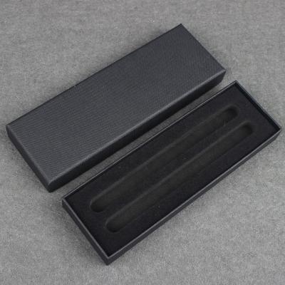 China Handmade Black Color Business Double Pen Packaging Gift Paper Box for sale