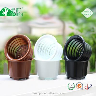 China High Quality Eco-friendly Pruning Pot Air Control Air Control Root Wall MESH Double Wall Flower Pot Plastic Gallon for sale