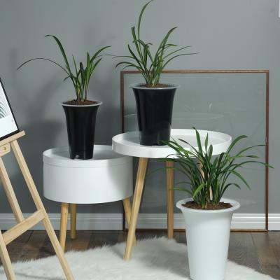 China Modern Orchid Pots Planter Pot with Holes Flower Pots for Home Decoration in Black White Brown Color for sale