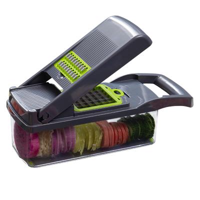 China Sustainable Multifunctional Vegetable Mandoline Slicer With Drain Basket for sale