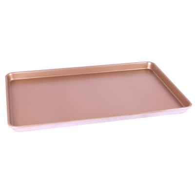 China Sustainable Food Grade Customized Gold Foil Baking Tray Sheet Pan For Bread Cookies for sale