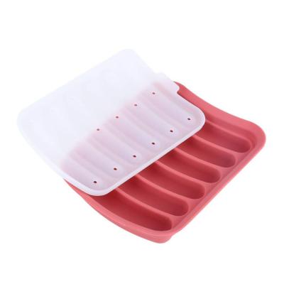 China 6 Cavities Food Grade BPA Free Silicone Sausage Mold Viable Hot Dog Mold for sale