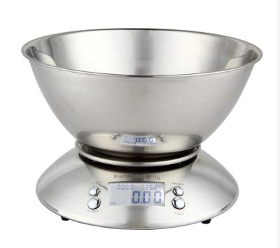 China With Tray Wholesale Food Grade Stainless Steel Digital Kitchen Food Scale With Bowl for sale