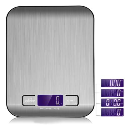 China Kitchen Scales Wholesale Waterproof Anti Fingerprint Stainless Steel Kitchen Digital Multifunctional Food Scale for sale