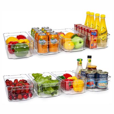 China Separate Pull-Out Drawer Food Storage Cabinet Fridge Refrigerator Containers Transparent Box Pull-Out Bins Separate Fridge Fresh-Keeping Organizer for sale