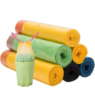 China BIODEGRADABLE Disposable Garbage Bags Drawstring Garbage Bag Plastic for sale