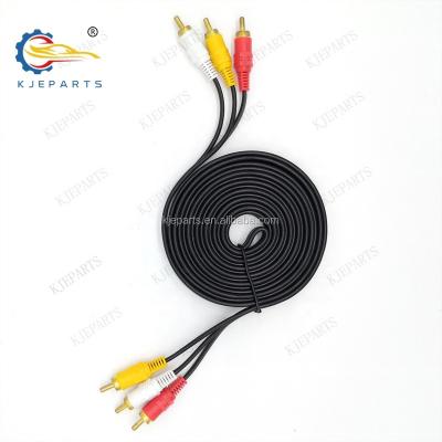 China Car Audio Jack Aux Audio Cable Red Color Auto Stereo High Quality White Yellow 3.0mm RCA Wire Harness for sale