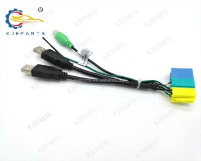 China Yellow Green Blue Automobile 20pin ISO Connector With USB Wire Harness for sale