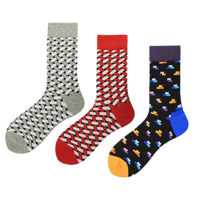 China Happy Designer High Quality 100% Sporty Cotton Socks Custom Embroidery Logo Vintage Floral Socks for sale