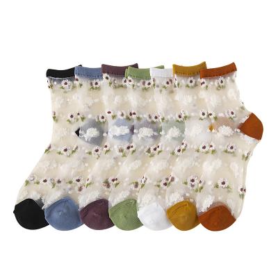 China OEM Women's Knitted Cute Breathable Modern Transparent Breathable Spring Fashion Nylon Women's Wholesale Custom Socks for sale