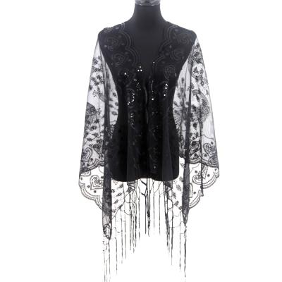 China Luxury hot sale solid color shinny wedding top wrap shawl lace women scarf for sale