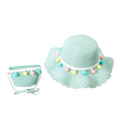 China High Quality Baby Fisherman Sun Visor Hat Summer Beach Woven Kids Bag Soft Beach Suntan Kids Straw Hat for sale