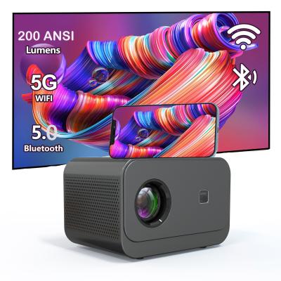 China 200 Lumen Elektrofokus LED+LCD HDMI Projektor 2.4G/5G/WIFI6 zu verkaufen