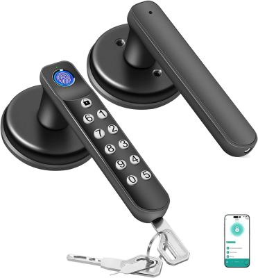 中国 Smooth Rounded Handle Zinc Alloy Fingerprint Door Lock for Secure and Convenient Entry 販売のため