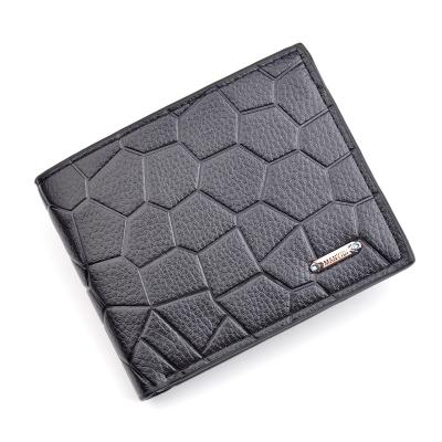 China Wholesale Offer Soft Stain Pattern Short Stone Waterproof Men's Wallet Genuine Leather Wallet For Men for sale