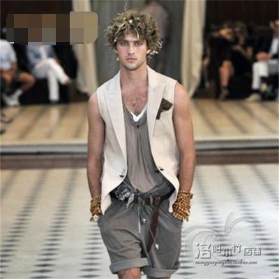 China Anti-wrinkle 2021 Youth white thin sleeveless new European trend men's fashion summer anti-wrinkle leisure jacket slim jacket men for sale