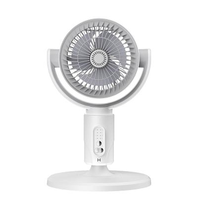 China Adjustable Height 4000mA Portable USB Rechargeable Standing Fan With Timing Led Lamp Light for sale