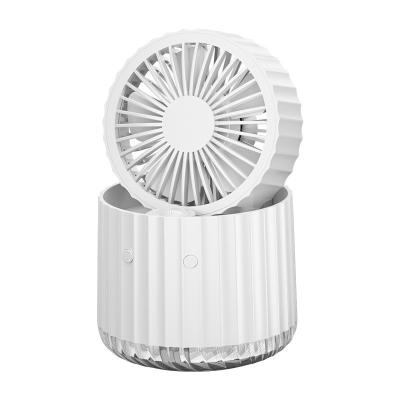 China 5V Hot Humidifying Spray Fan USB Desktop Charging Small Fan Folding Portable Table Fan Hydrating Air Cooler for sale