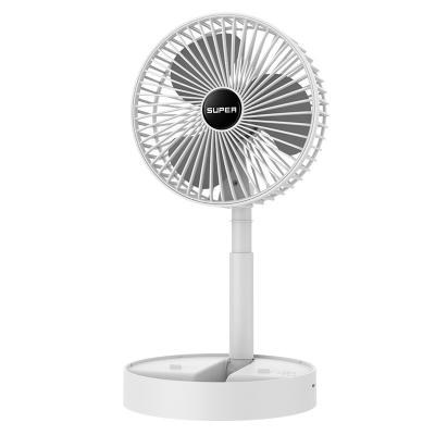 China Desktop Office USB Charging Folding Telescopic Fan Mini Portable Electric Fan Plastic for sale