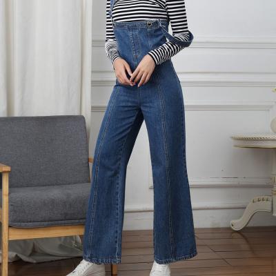 China Fashion QUICK DRY Unique Vintage Cargo Casual Denim Washed Lady Overalls Pants Jumper Loose Pocket Trousers Womens Suspenders Jeans Pants for sale