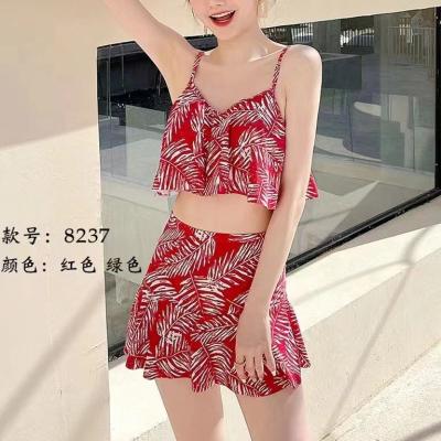 China High Quality Strappy High Cut Windproof 2 Piece Tie Dye Bikini Beach Swimwear Red Green Swimsuit For Women for sale