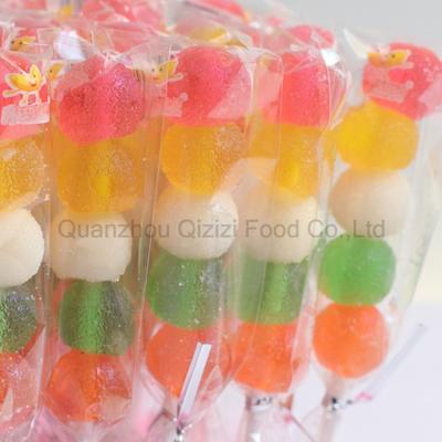 China Natural Wholesale Sour Flavor Fruit Patch Lollipop Stick Gummy Jelly Candy for sale