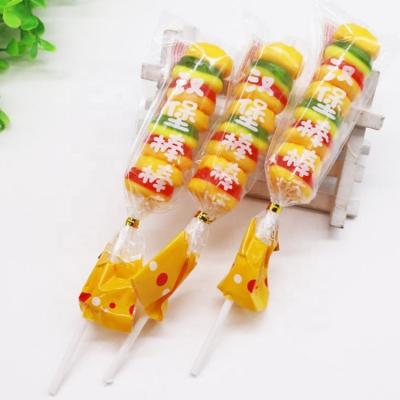 China Hamburg natural delicous sour patch lollipop gummy candy for sale