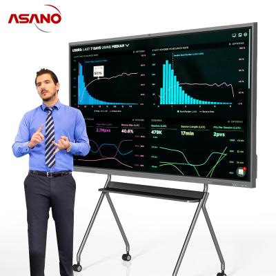 China Business T-C286I 86 Inch Digital Drawing Interactive Whiteboard Flat Screen ASANO For Meeting With Android / Window Dual System Touch Screen for sale