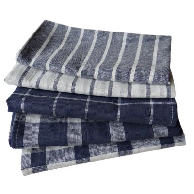 China 5pcs/lot Cotton Stripe Grid Table Towels Modern Home Absorbent Kitchen Tea Towel Dish Cleaning Towels for sale