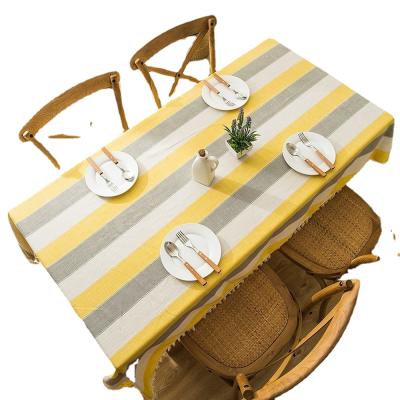 China Kitchen Waterproof Table Cloth Household Tasseled Tablecloth Lace Up Geometric Rectangle Desk Cover for sale