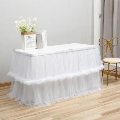 China Disposable Party Wedding Dessert Table Skirt Tulle Tutu Decor Birthday Baby Shower Banquet Desk Skirts Decoration for sale